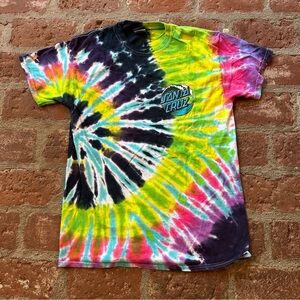 Santa Cruz Skateboards Vintage Tie Dye Short Sleeve T Shirt Sz M Graphics